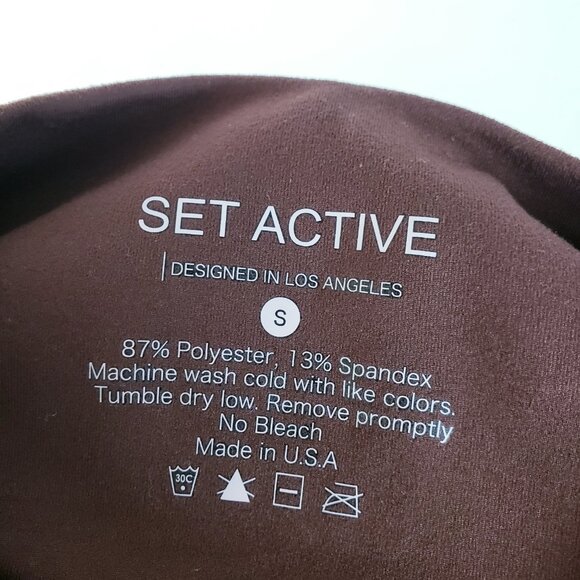 SET Active Performance Leggings in Coco size S Brown Athleisure Gym Running - Picture 6 of 10